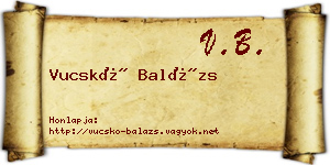 Vucskó Balázs névjegykártya