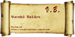 Vucskó Balázs névjegykártya